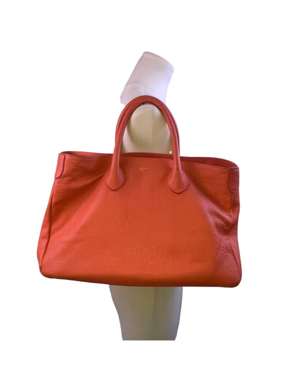 Mark & Graham Women’s Red Leather Gold BCB Initial Details Tote Bag Size L - Picture 12 of 13